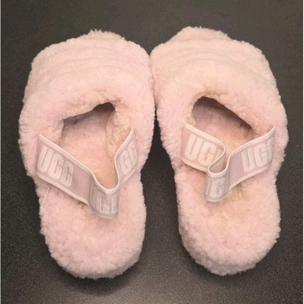 UGG Australia Fluff Yeah Women 7 Slide Sandal Strap Back House Shoe Cozzy Lounge - Picture 2 of 6